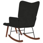 vidaXL Chaise à bascule avec repose-pied noir velours