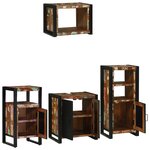 vidaXL Ensemble de mobilier de salle de bain avec étagère avec stockage avec porte 4 Pièces