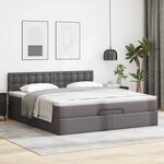 VidaXL Cadre de lit ottoman avec matelas gris 160x200 cm similicuir
