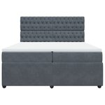 vidaXL Sommier à lattes de lit et matelas Gris foncé 200x200cm Velours