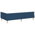 vidaXL Cadre de lit d'angle avec matelas avec matelas 2 Pièces Bleu tissu