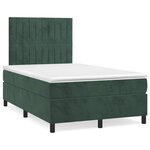 vidaXL Sommier à lattes de lit avec matelas LED vert foncé 120x190 cm