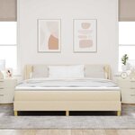 vidaXL Lit à Ressorts avec matelas Crème 180 x 200 cm tissu