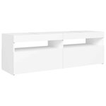 vidaXL Meuble TV avec lumières LED blanc 120x35x40 cm