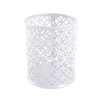 Pot a crayons q-connect motif metallique hauteur 100 mm     diametre 80mm coloris blanc