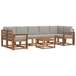 vidaXL Ensemble de canapés d'extérieur 8 pc Gris Naturel et Clair
