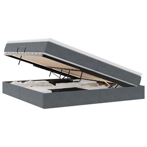 vidaXL Lit avec rangement et matelas Gris foncé 200 x 200 cm Velours