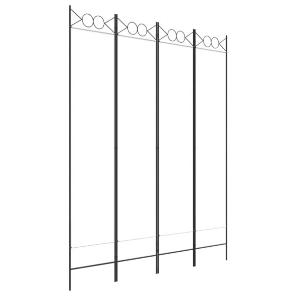 vidaXL Cloison de séparation 4 panneaux Blanc 160x200 cm Tissu