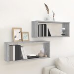 vidaXL Étagères murales cube 2 Pièces Sonoma gris 60x15x23 cm Bois