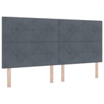 Tête de lit capitonnée gris foncé 200 cm en velours
