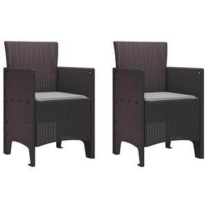 vidaXL Chaise de jardin 2 Pièces Marron 53 x 49 x 85 cm PP
