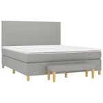 vidaXL Sommier à lattes de lit avec matelas Gris clair 180x200cm Tissu