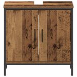 vidaXL Ensemble de mobilier de salle de bain avec étagère 2 Pièces Marron