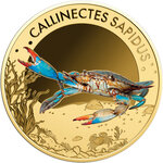 Monnaie BLUE CRAB Sea Creatures 1/1000 Oz Or 3000 Francs Chad
