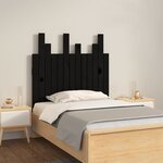 vidaXL Tête de lit murale Noir 82 5x3x80 cm Bois massif de pin