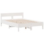 vidaXL Lit bibliothèque sans matelas blanc 150x200 cm bois pin massif