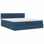 vidaXL Lit ottoman avec matelas et LED bleu 180x200cm tissu