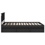 vidaXL Cadre de lit Noir 150 x 200 cm Bois d'ingénierie