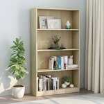 vidaXL Bibliothèque à 4 niveaux Chêne sonoma Bois d’ingénierie