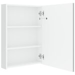 vidaXL Armoire de salle de bain à miroir LED Blanc brillant 50x13x70cm