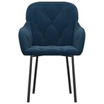 vidaXL Chaises à manger lot de 2 Bleu Velours