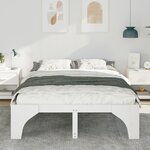 vidaXL Cadre de lit surélevé avec stockage Blanc Bois massif en pin