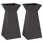vidaXL Jardinière à pilier 2 Pièces Noir 35 x 35 x 73 cm Acier