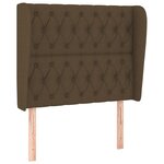 vidaXL Tête de lit avec oreilles Marron foncé 93x23x118/128 cm Tissu