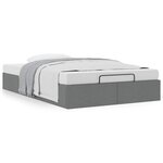 vidaXL Cadre de lit ottoman sans matelas gris foncé 120x200 cm tissu