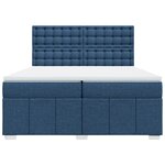vidaXL Sommier à lattes de lit avec matelas Bleu 200x200 cm Tissu