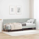 vidaXL Cadre de lit d'angle Gris clair 80 cm x 200 cm tissu