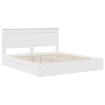 vidaXL Lit de Rangement Blanc 200 x 200 cm Bois d'ingénierie