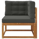 vidaXL Canapé d'angle extérieur Bois d'Acacia Massif Naturel