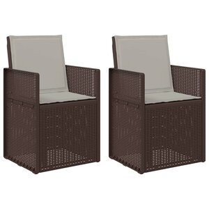 vidaXL Chaises de jardin salle à manger 2 Pièces Marron et gris clair PP