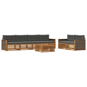 vidaXL Ensemble de canapés d'extérieur 7 pc Naturel et Anthracite