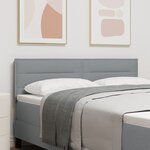 vidaXL Cabeza de cama LED Design Lignes Gris clair 72 cm Tissu