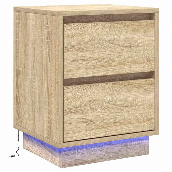 vidaXL Cabinet de chevet avec tiroir Chêne sonoma 39 x 34.5 x 50 cm
