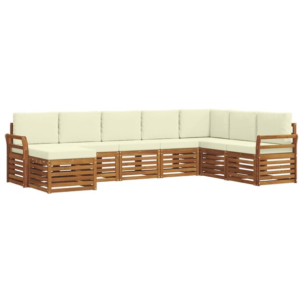 vidaXL Ensemble de canapés d'extérieur 8 pc Naturel et Crème