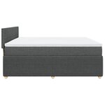 vidaXL Sommier à lattes de lit avec matelas Gris foncé 200x200cm Tissu