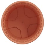 vidaXL Pot à fleurs rond 24 Pièces Rouge brique Ø 15 x 12 cm Plastique
