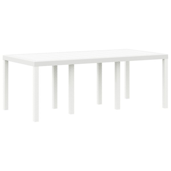 Table de jardin vidaXL Blanche 200x100x73 cm en poly rattan