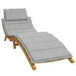 vidaXL Coussin de chaise longue gris clair mélangé 186x58x4 cm tissu