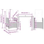 vidaXL Ensemble de bistro de jardin 3 Pièces coussins gris poly rotin