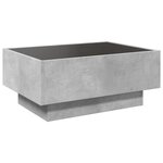 vidaXL Table basse avec LED gris béton 70x50x30 cm bois d'ingénierie