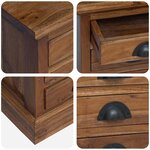 vidaXL Commode avec tiroir Naturel 35 x 30 x 60 cm Bois de teck massif