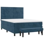 vidaXL Sommier à lattes de lit et matelas Bleu foncé 140x200cm Velours