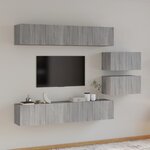 vidaXL Ensemble de meubles TV 6 Pièces Sonoma gris Bois d'ingénierie