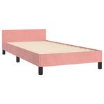 vidaXL Cadre de lit et tête de lit sans matelas rose 90x190 cm velours
