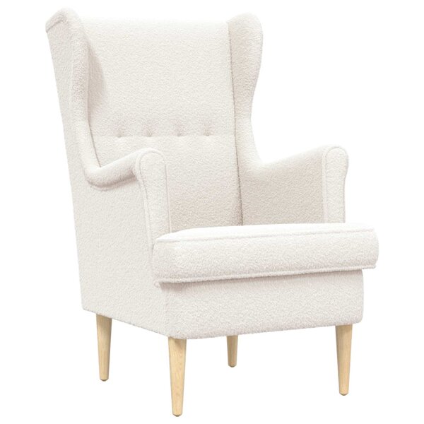 vidaXL Fauteuil Crème Bouclé