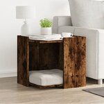 vidaXL Meuble de bac à litière pour chat chêne fumé bois d'ingénierie